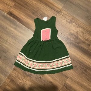 Sweater Dress, 2-3T, Green and Pink